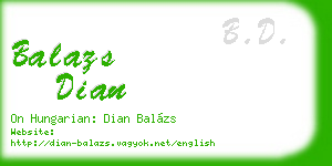 balazs dian business card